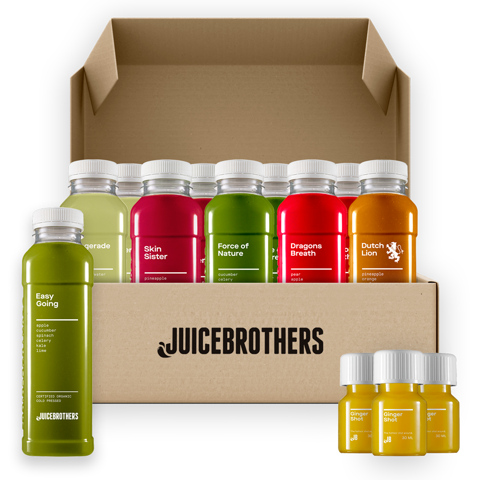 Best Sellers Pack Juicebrothers sap pakket met detox sappen voordeelpakket als groente pakket of fruit box