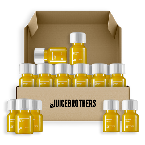 Gember Shot Voordeelpakket Juicebrothers voor detoxen of groentepakket of als fruitbox