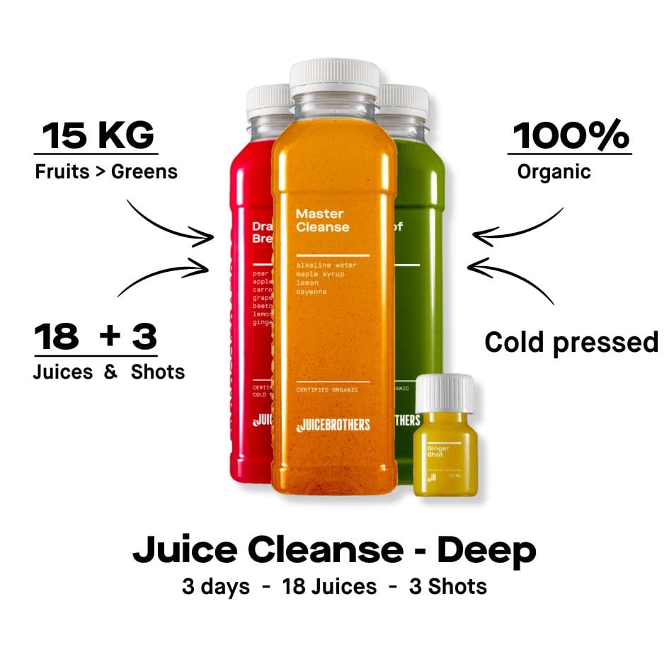 juicebrothers sapkuur 3 dagen deep detox kuur met groente en fruit sappen