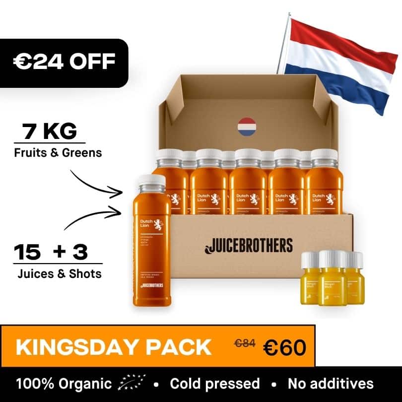 Koningsdag sap pakket Juicebrothers fruitsap detox sap voordeel pakket_usps